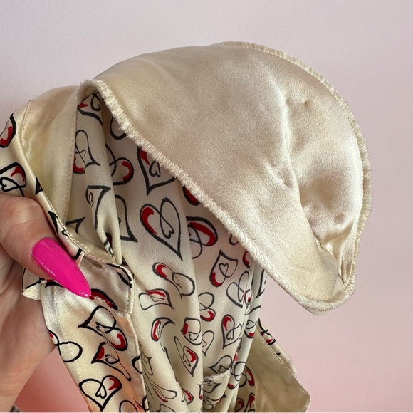 Escada Long Sleeve Heart Patterned Silk Blouse - Picture 9 of 11